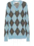 Marni argyle-intarsia sweater - Blue