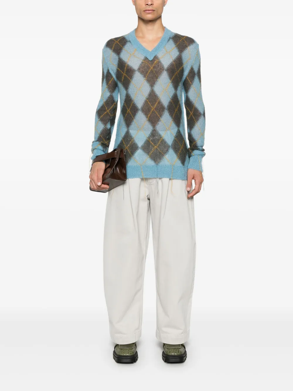 Marni Trui met argyle intarsia - Blauw