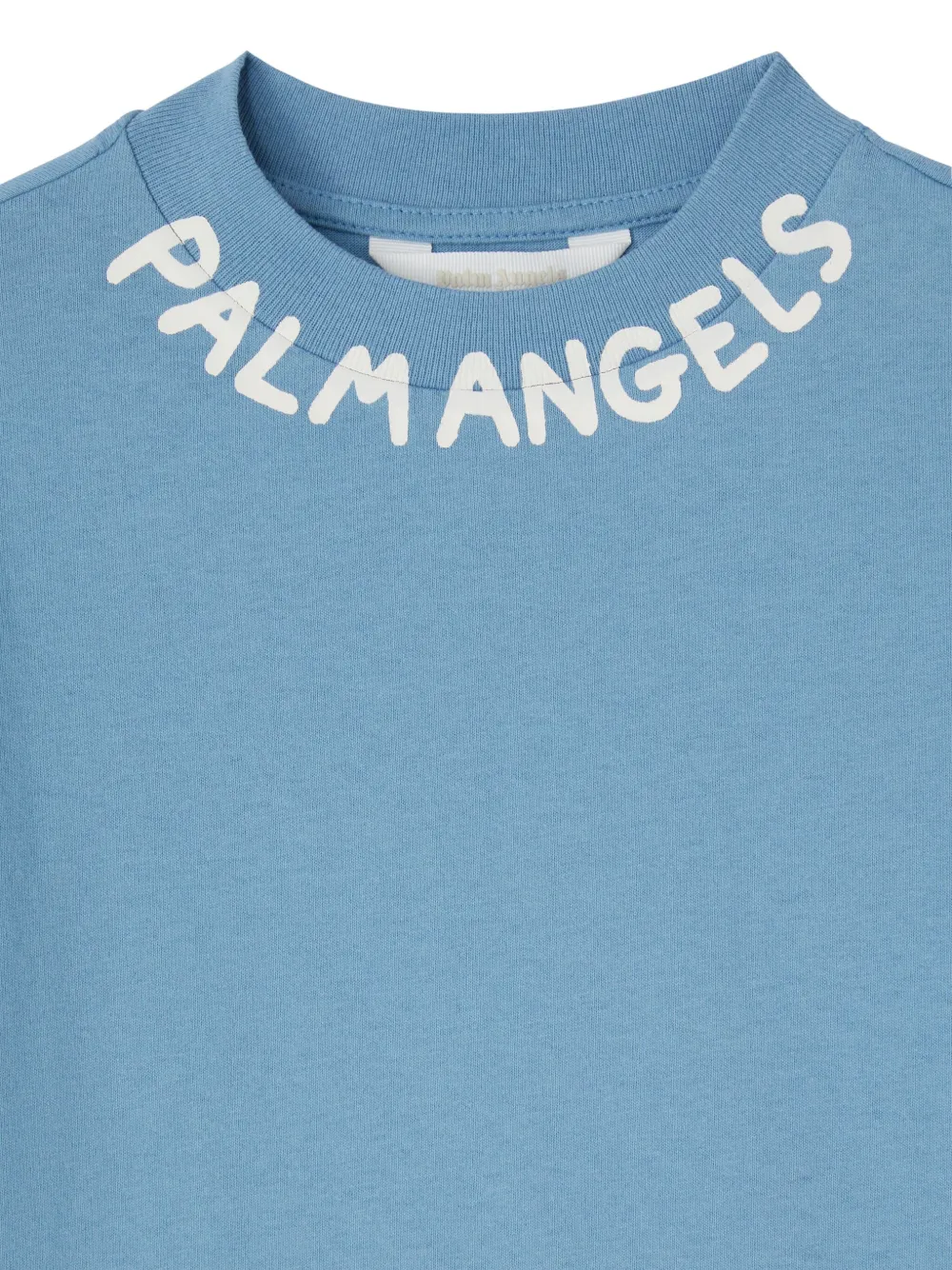 Palm Angels Kids T-shirt met logoprint Blauw