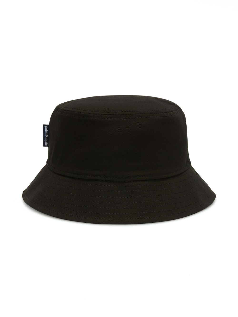 Palm Angels Kids logo bucket hat - Black