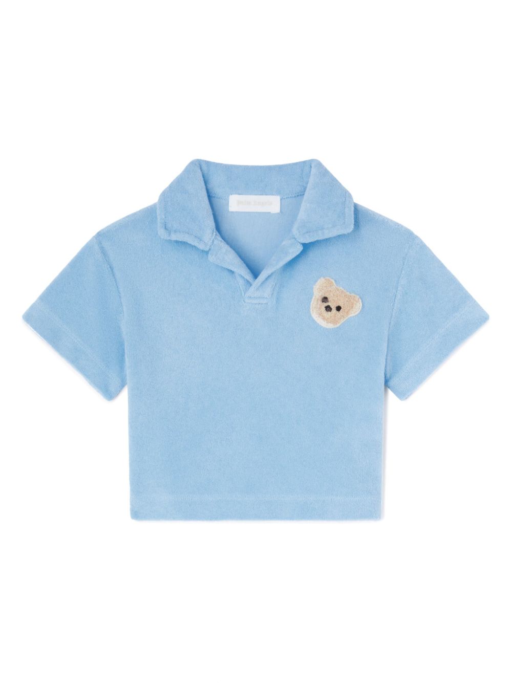 Palm Angels Kids bear appliqué polo shirt - Blue