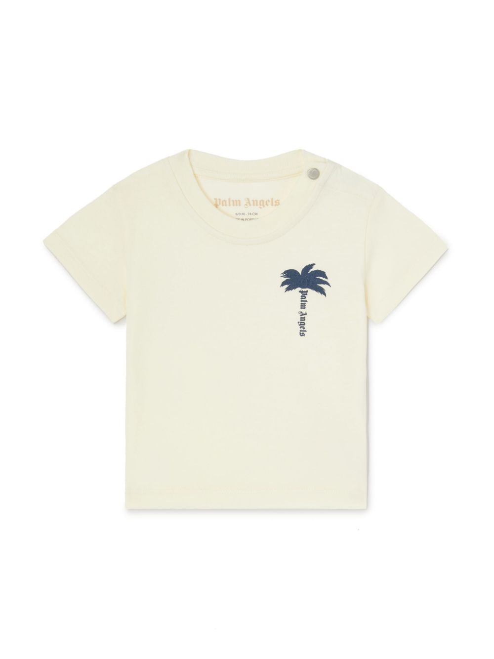 Palm Angels Kids T-shirt met palm logoprint Beige