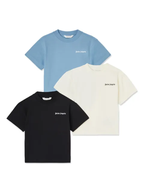 Palm Angels Kids Kit 3 camisetas com estampa de logo