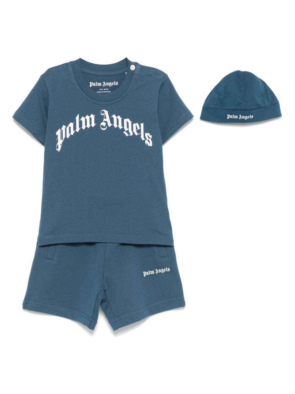 Palm Angels Kids Shorts met logoprint Blauw