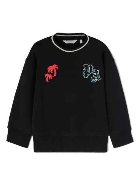 Palm Angels Kids palms-logo appliqué knit sweater