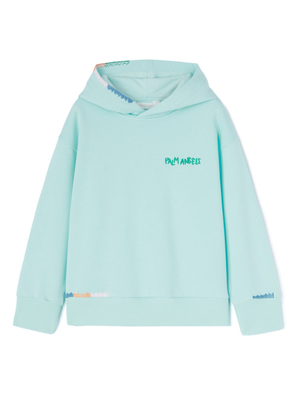 Palm Angels Kids Hoodie met geborduurd logo Blauw