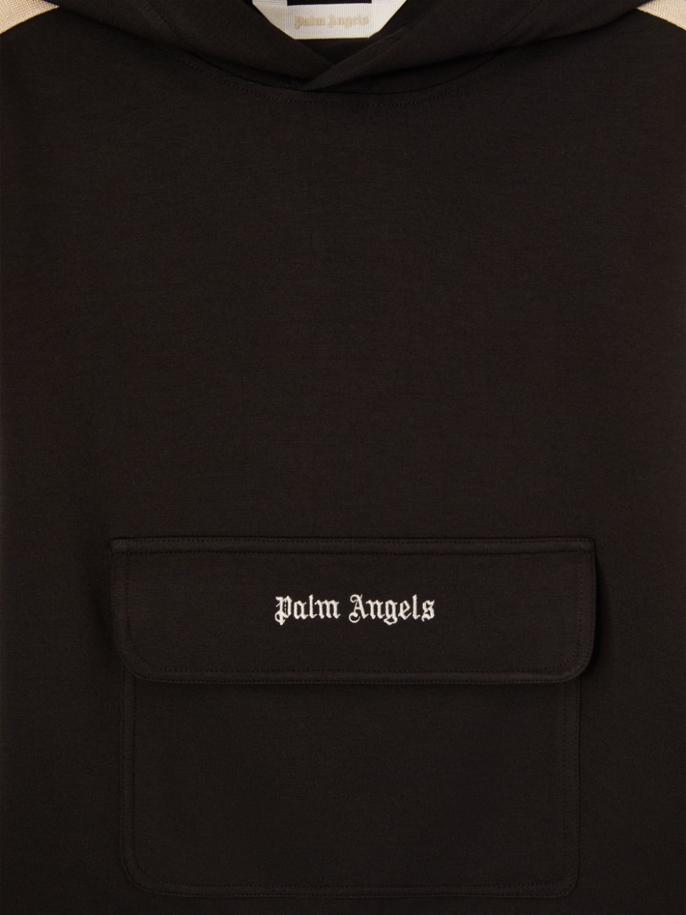 Palm Angels Kids New Track hoodie Zwart