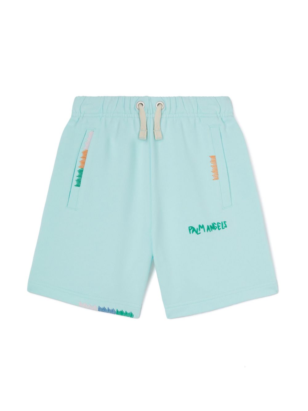 Palm Angels Kids Shorts met geborduurd logo Blauw