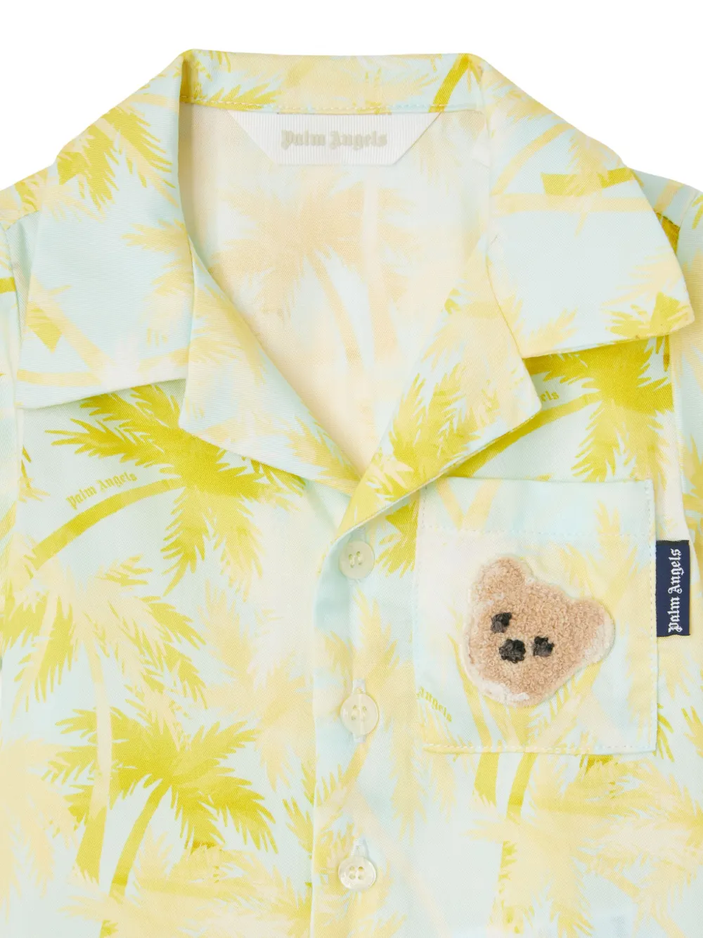 Palm Angels Kids Shirt met palmprint Blauw