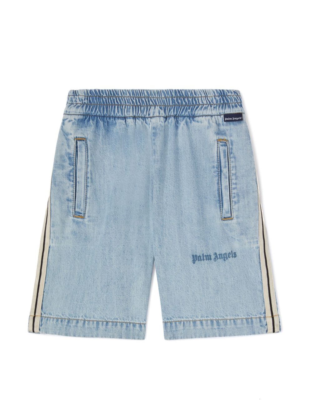 Palm Angels Kids chambray shorts - Blue