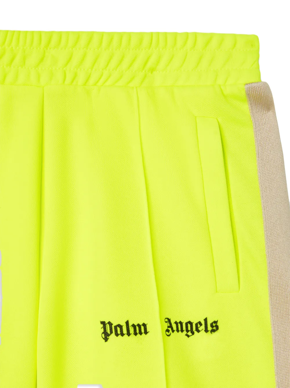 Palm Angels Kids Trainingsshorts met logo Geel