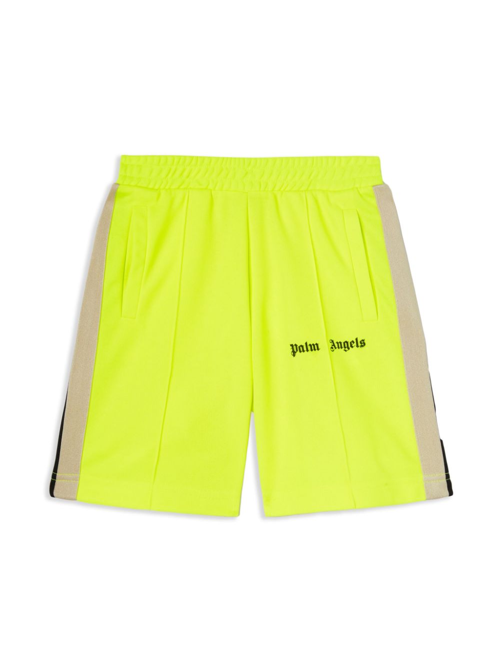 Palm Angels Kids logo track shorts - Yellow