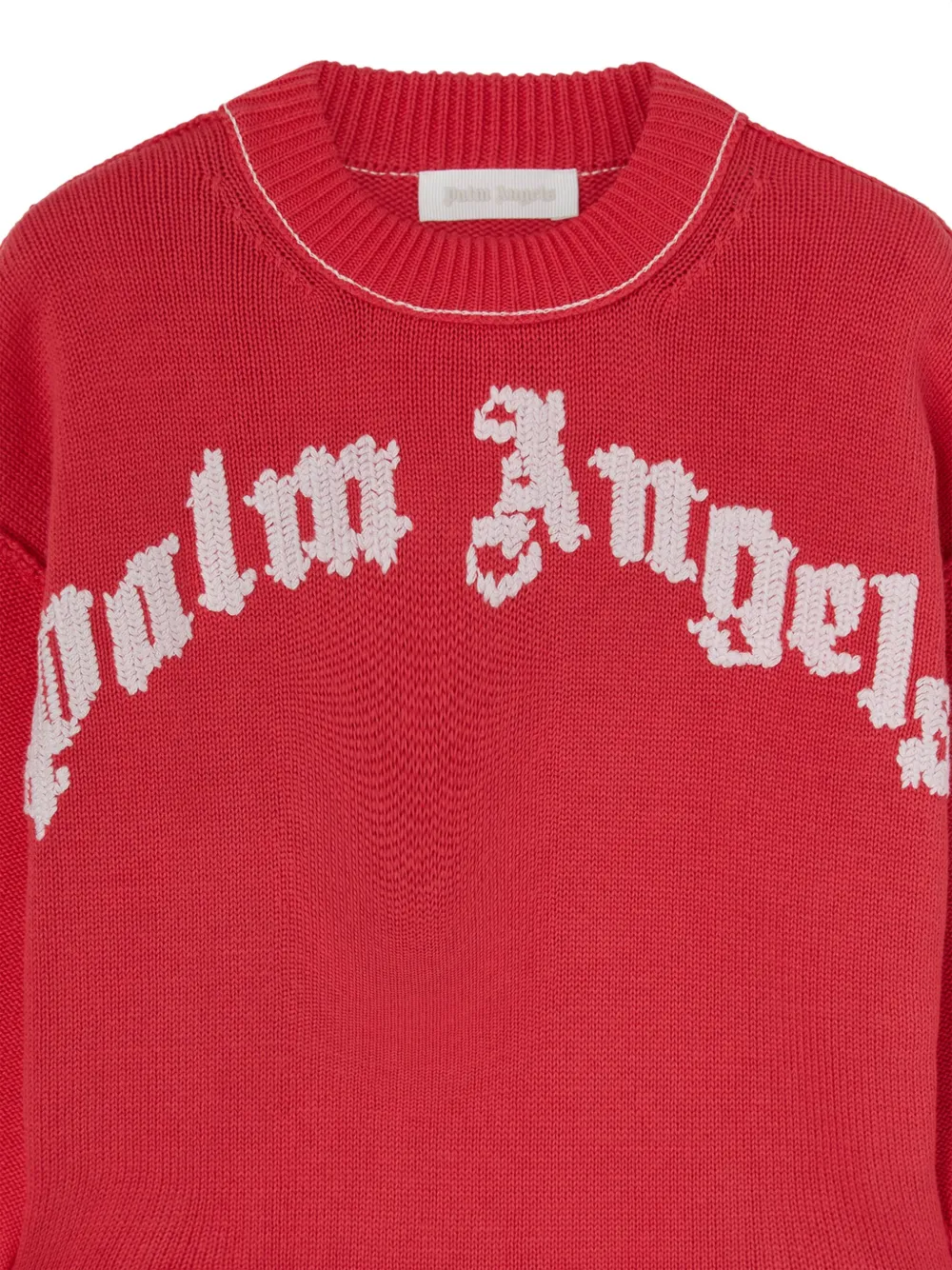 Palm Angels Kids Trui met intarsia logo Rood