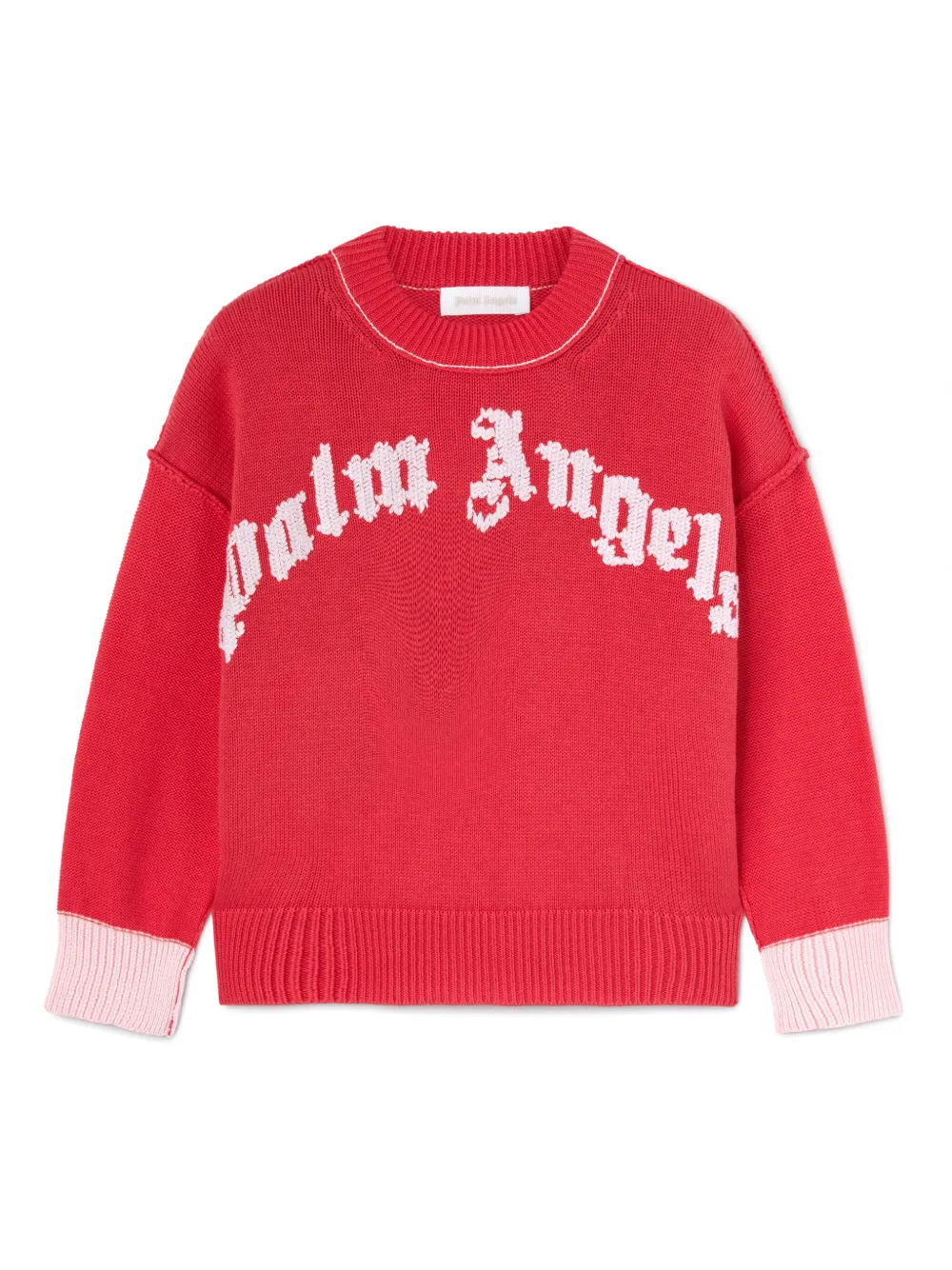 Palm Angels Kids Trui met intarsia logo Rood