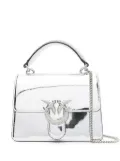 PINKO mini Love mirrored tote bag - Silver