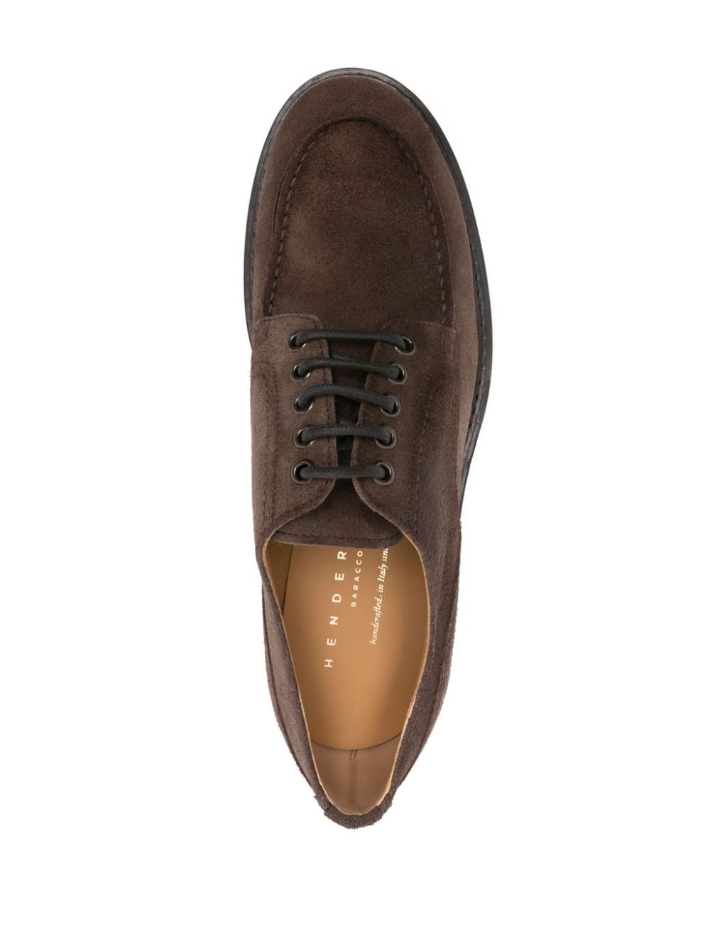 Shop Henderson Baracco Suede Derby Shoes In Brown