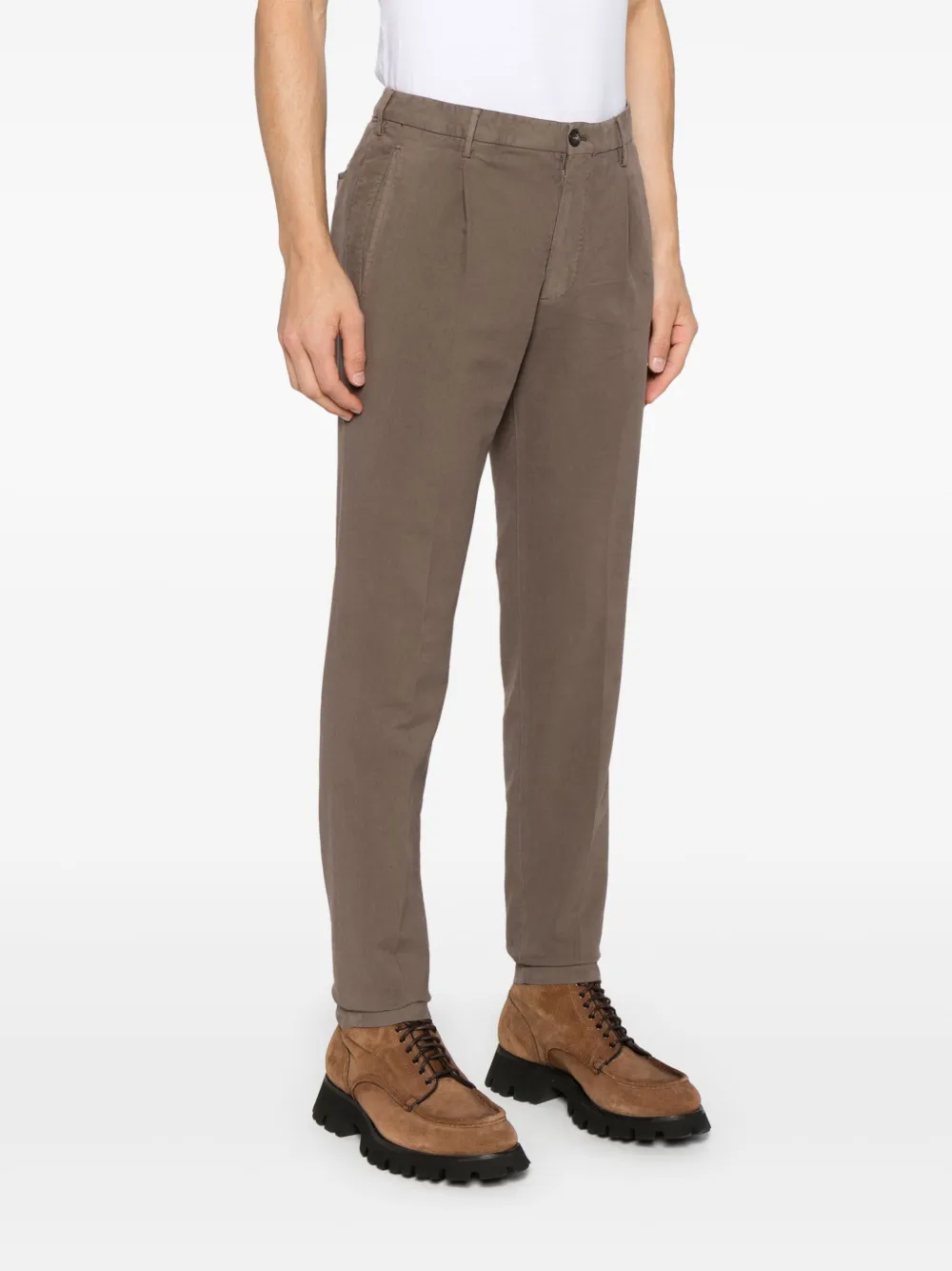Incotex Broek met toelopende pijpen Bruin