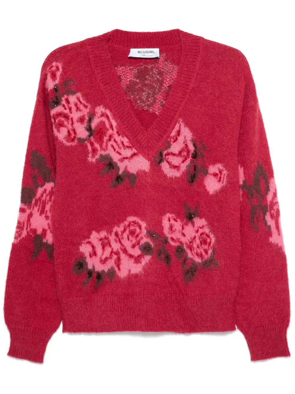 Blugirl Trui met jacquard Rood