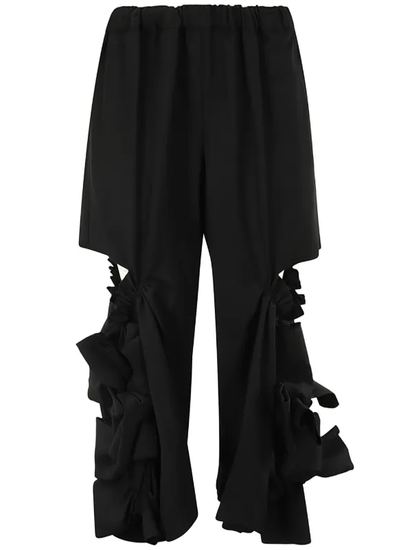 Comme Des Garcons Distressed Trousers Black FARFETCH AO
