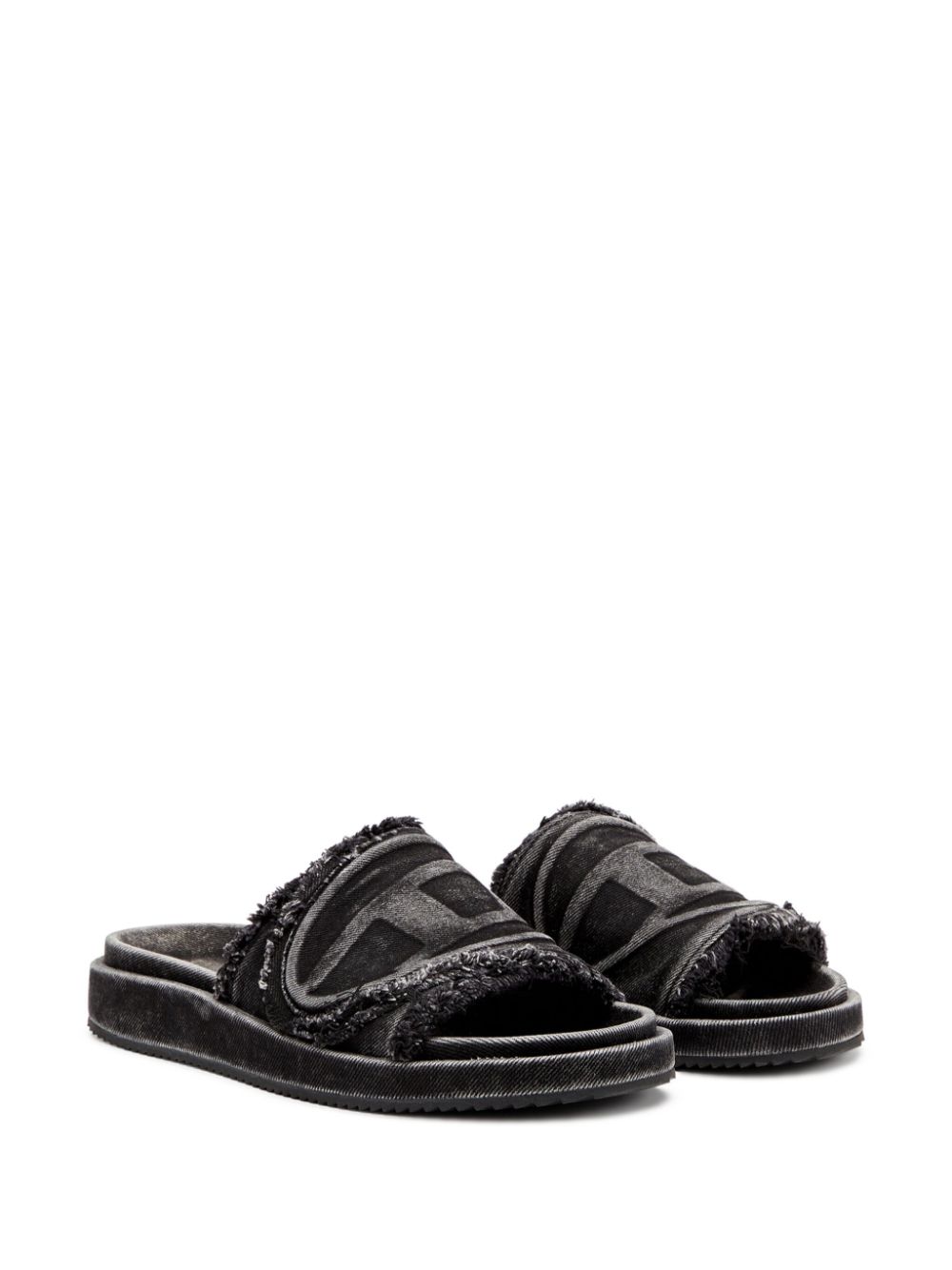 Diesel SA Oval-D slippers - Zwart