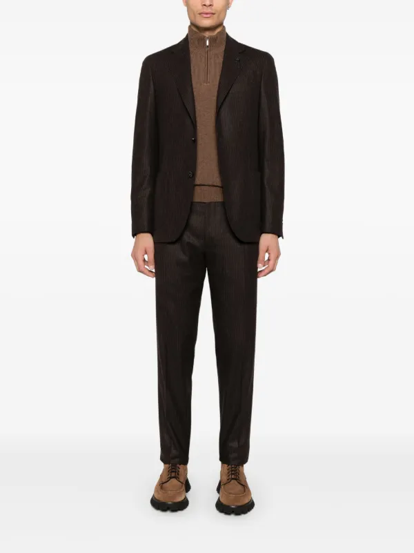 Lardini ストライプ スーツ | ブラウン | FARFETCH JP