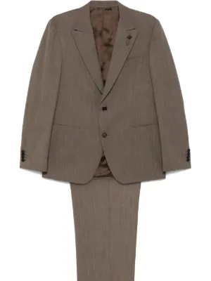 Lardini ストライプ スーツ | ブラウン | FARFETCH JP