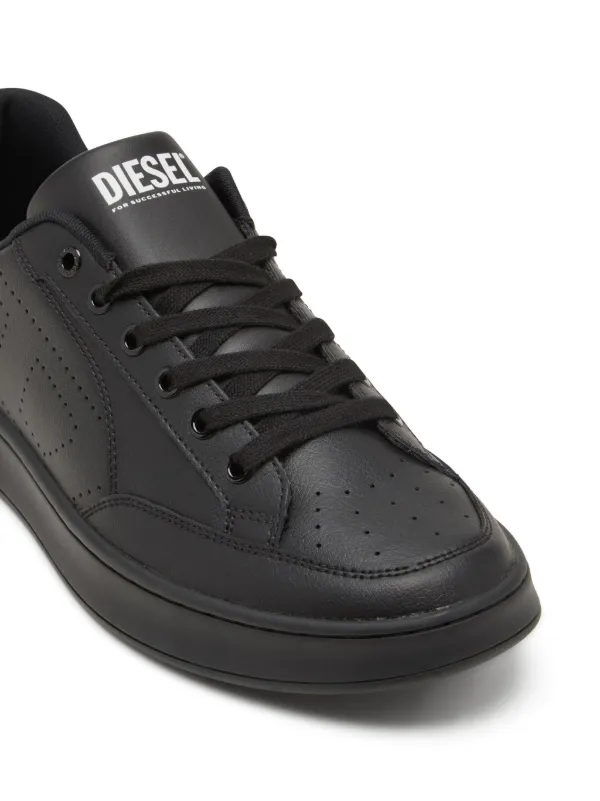 DIESEL★関税込み s-dakota low top スニーカー Men's S-Dakota-Leather sneakers with perforated logo | White