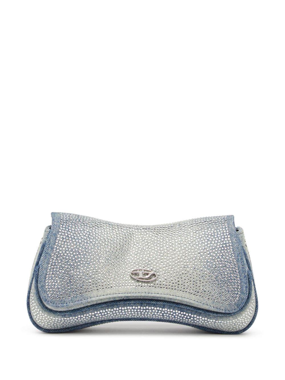 Shop Diesel Play Clutch Shoulder Bag In Blue