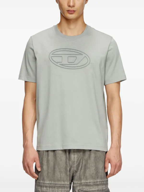 Tシャツ・カットソー DIESEL T-ADJUST-BIGOVAL LOGO T-SHIRT Diesel T-Adjust-Bigoval t-shirt | Grey | FARFETCH