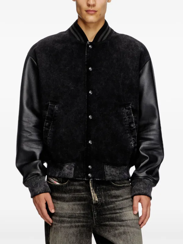 【DIESEL】L-Nyn ロゴ 刺繍 ジャケット 長袖 ブラック コットン Diesel L-Nyn Jacket | Black | FARFETCH JO