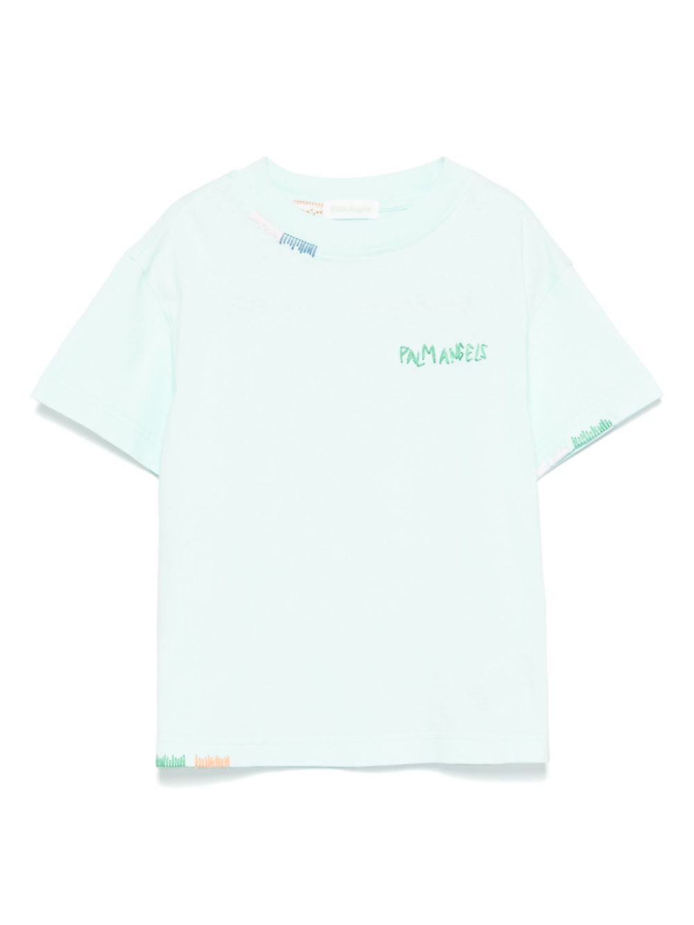 Palm Angels Kids T-shirt met geborduurd logo Blauw