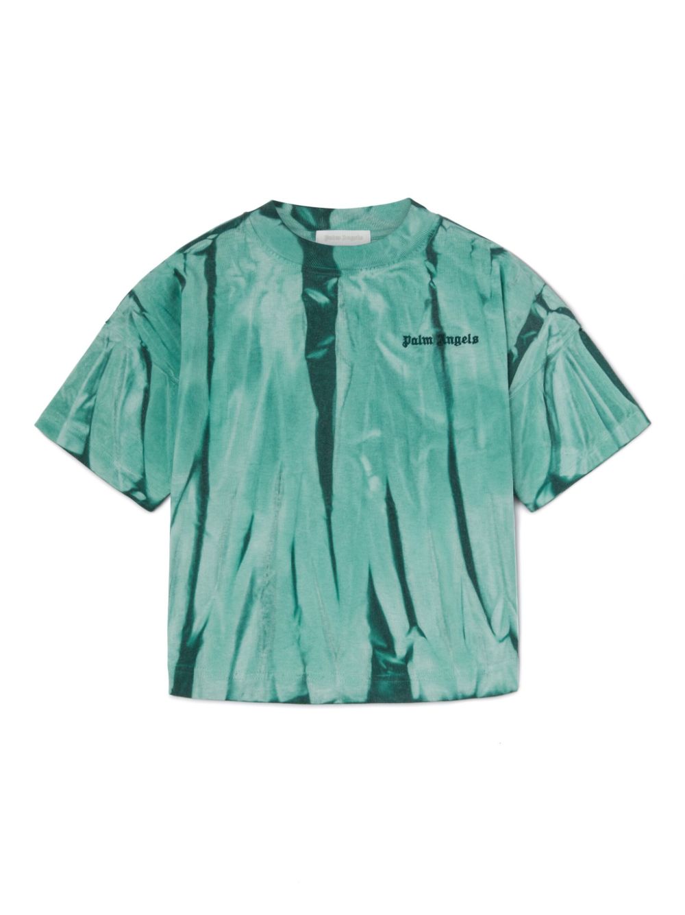 Palm Angels Kids T-shirt met tie-dye print Groen