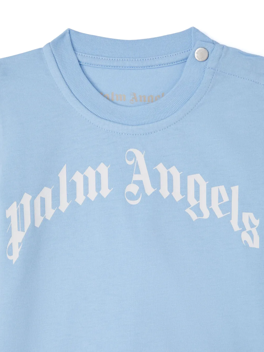 Palm Angels Kids T-shirt met logoprint Blauw