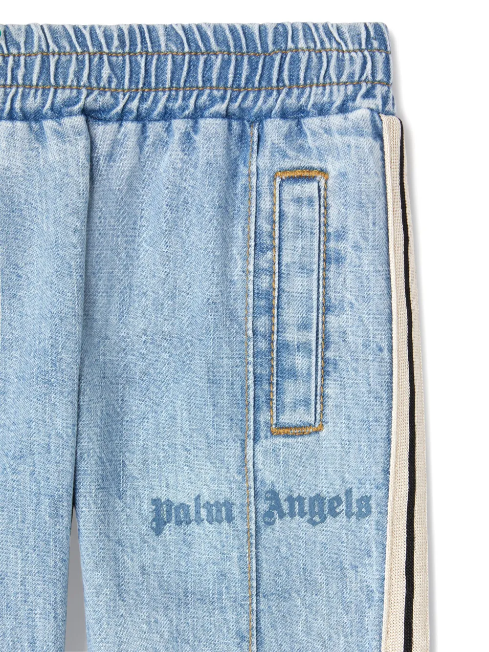 Palm Angels Kids Jeans met print Blauw