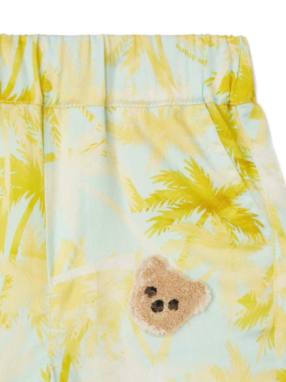 Palm Angels Kids Shorts met palmboomprint Geel