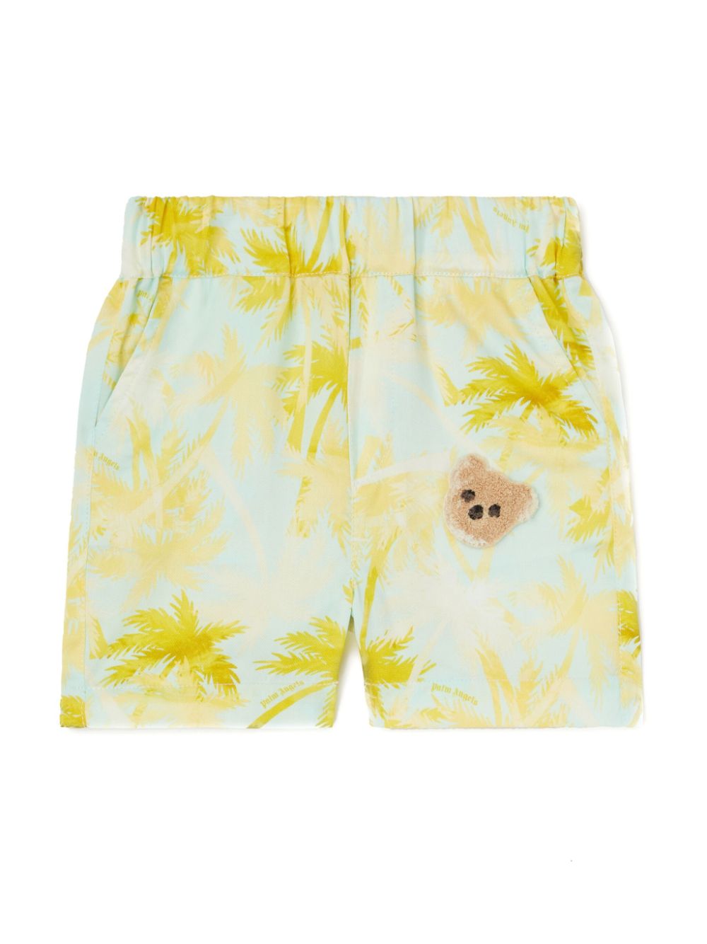 Palm Angels Kids Shorts met palmboomprint Geel