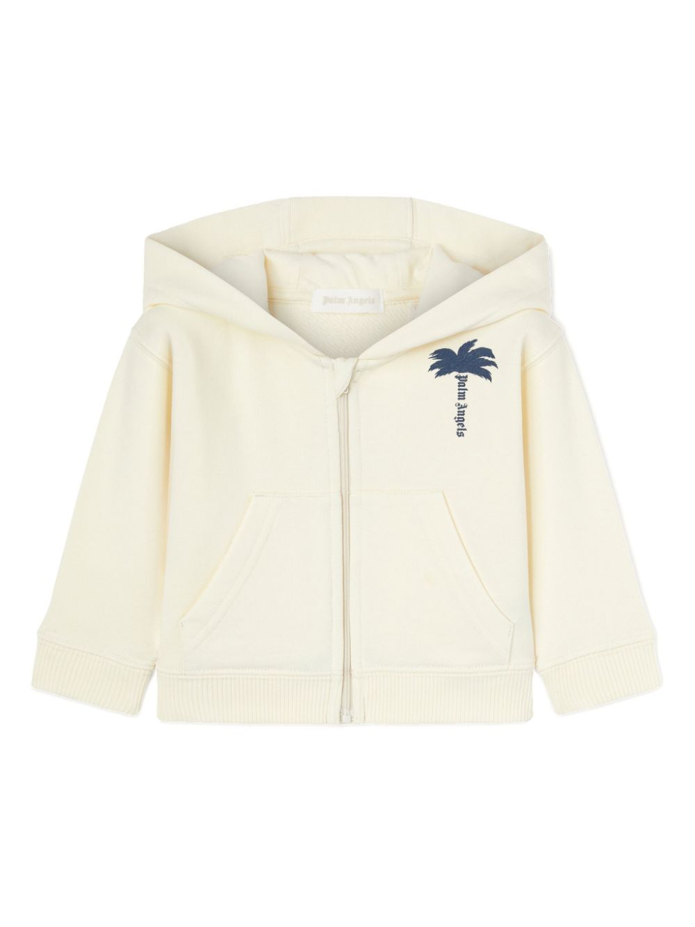 Palm Angels Kids Hoodie met palm logoprint Beige