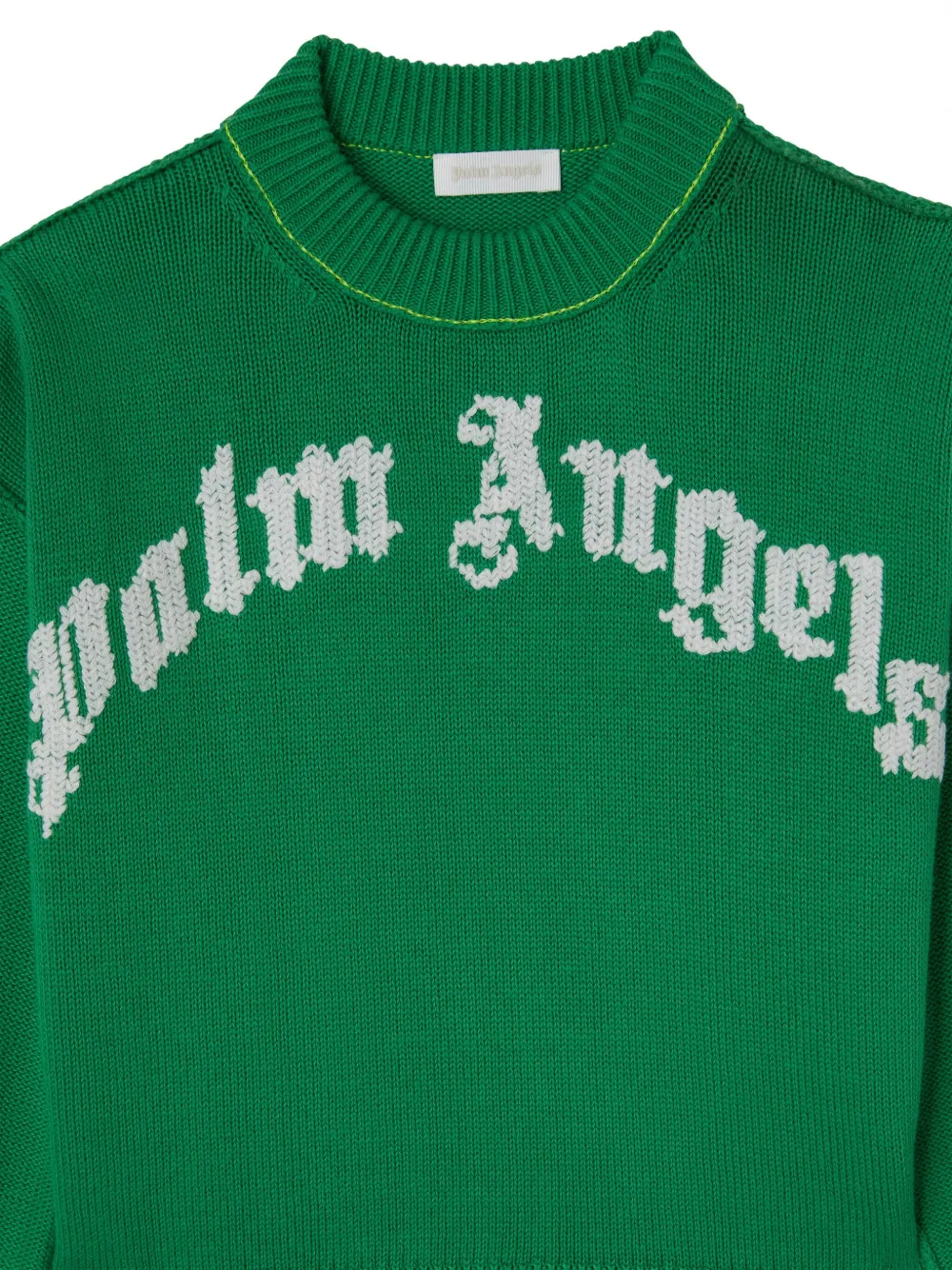 Palm Angels Kids Sweater met logo Groen