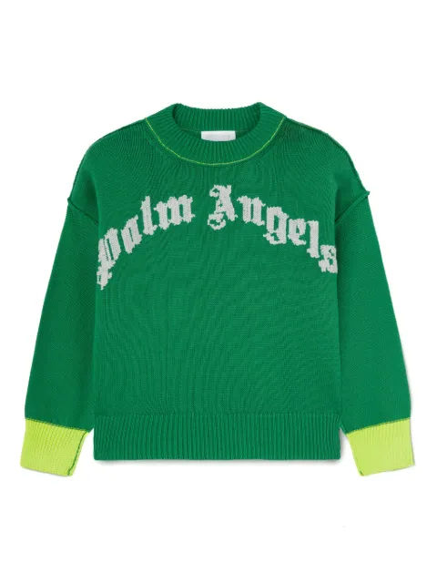 Palm Angels Kids logo-knit sweatshirt 