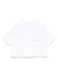 Palm Angels Kids bear-angel cropped shirt - White