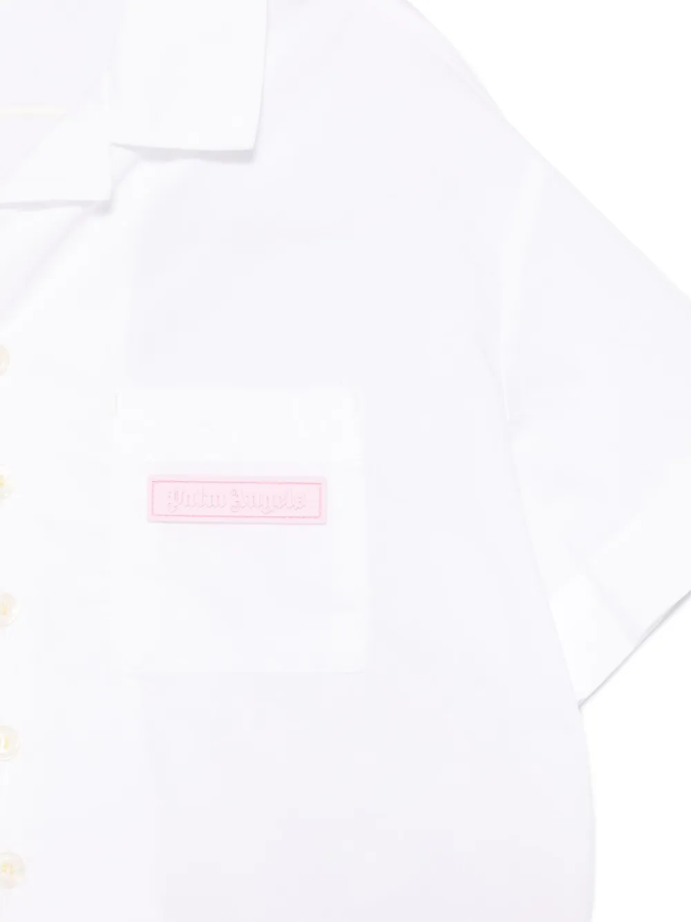 Palm Angels Kids Cropped shirt met beerprint Wit