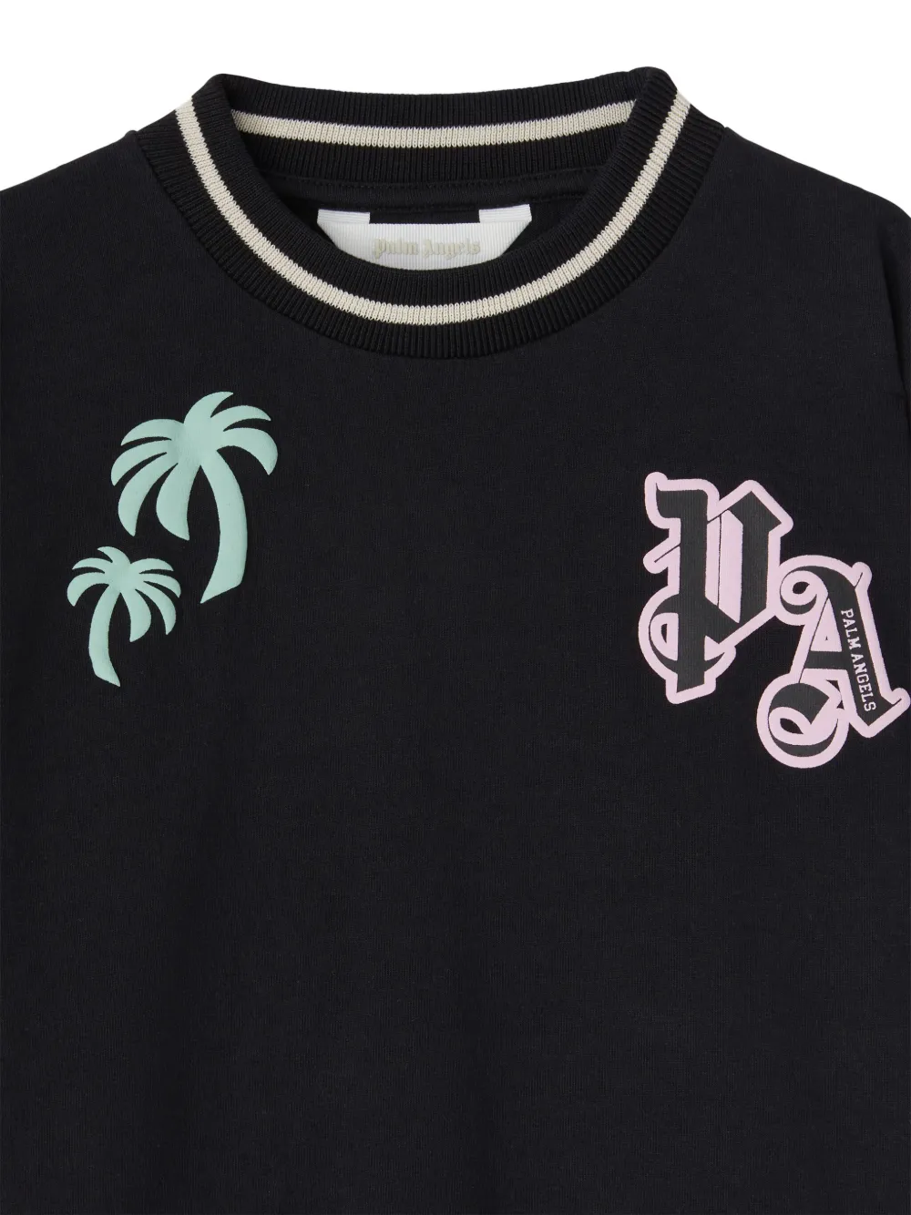 Palm Angels Kids T-shirt met print Zwart