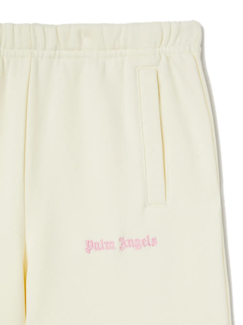 Palm Angels Kids Trainingsbroek met print en wijde pijpen Beige