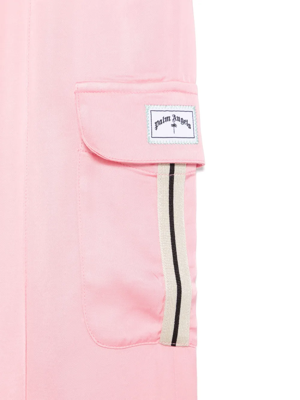 Palm Angels Kids Satijnen cargo broek Roze