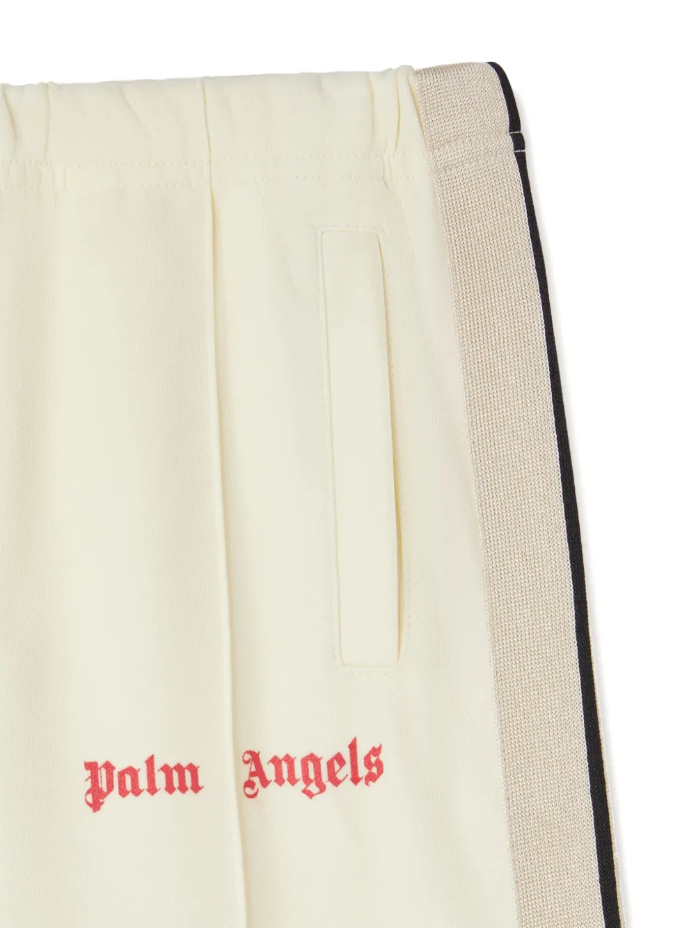 Palm Angels Kids Trainingsbroek met print en wijde pijpen Beige
