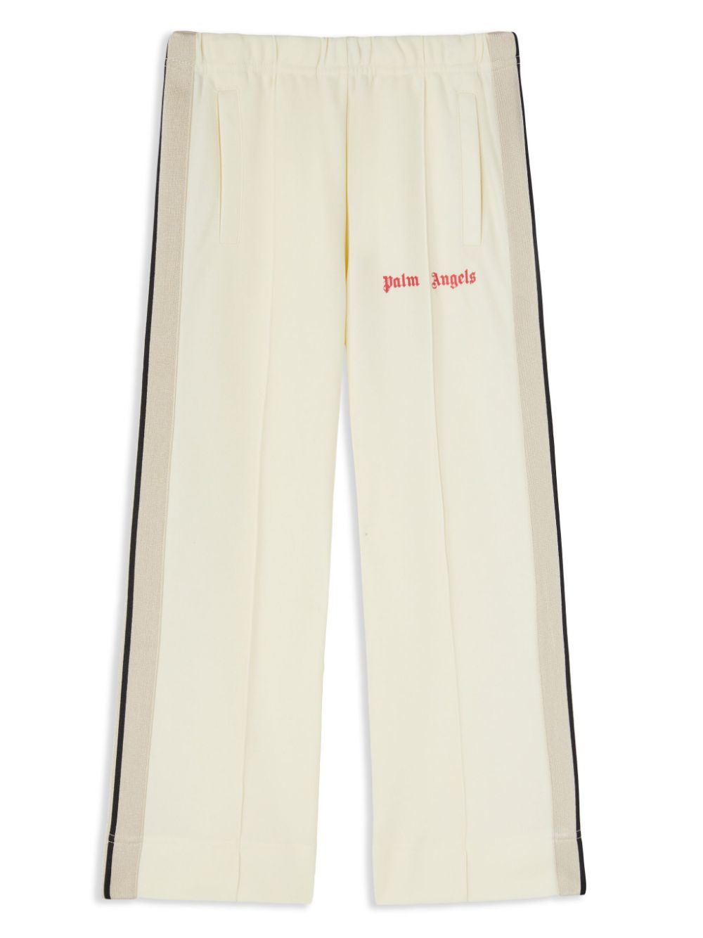 Palm Angels Kids Trainingsbroek met print en wijde pijpen Beige