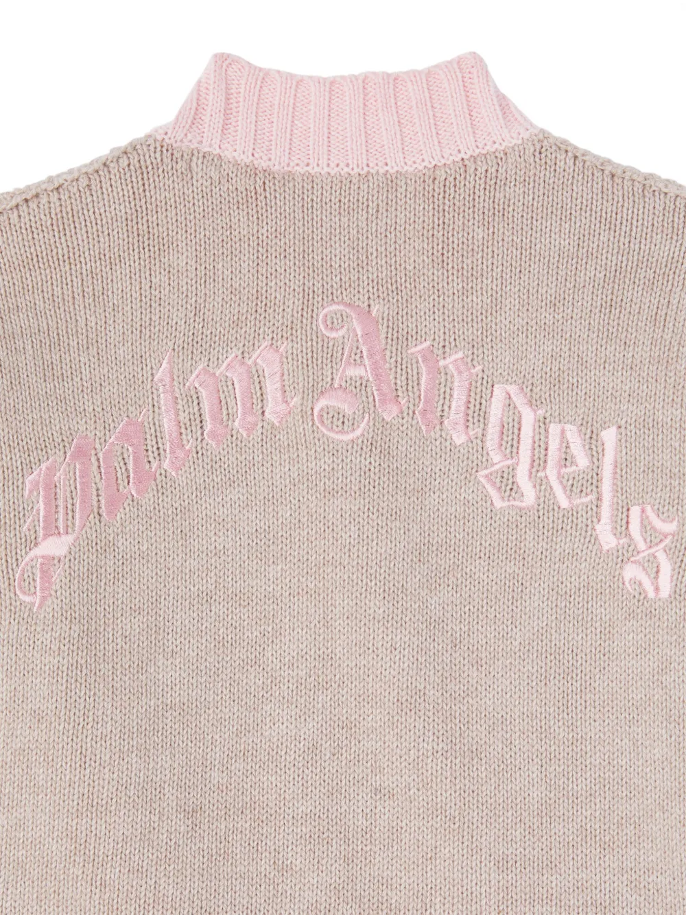 Palm Angels Kids Vest met logo-intarsia Beige