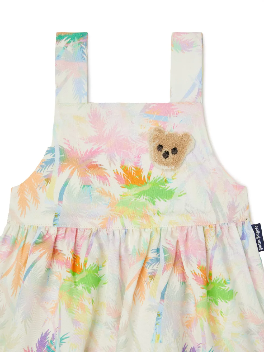 Palm Angels Kids Jurk met print Beige
