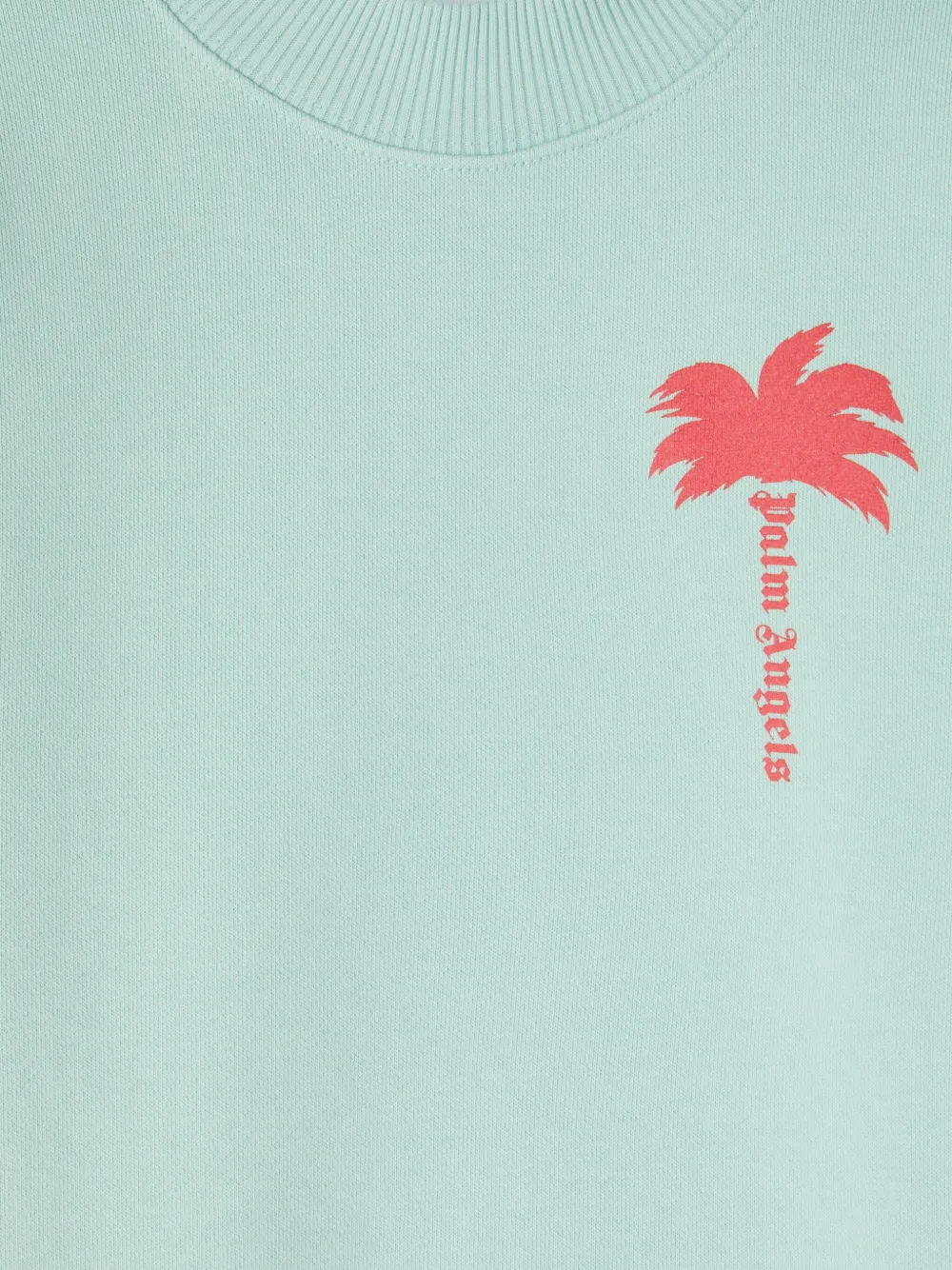 Palm Angels Kids Sweater met print en ronde hals Blauw