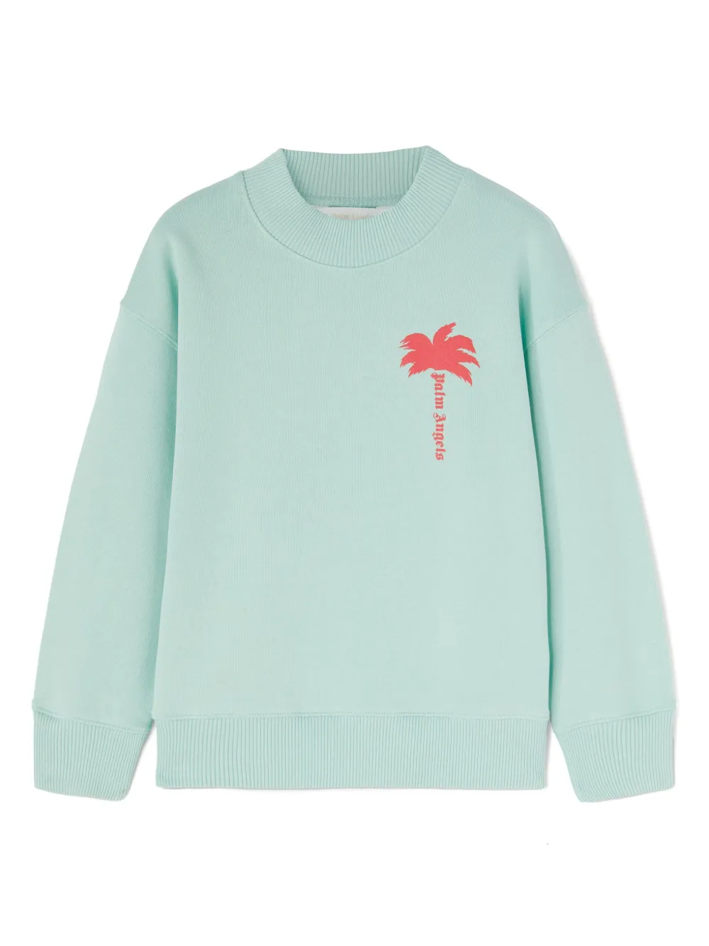 Palm Angels Kids Sweater met print en ronde hals Blauw